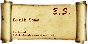 Buzik Soma névjegykártya